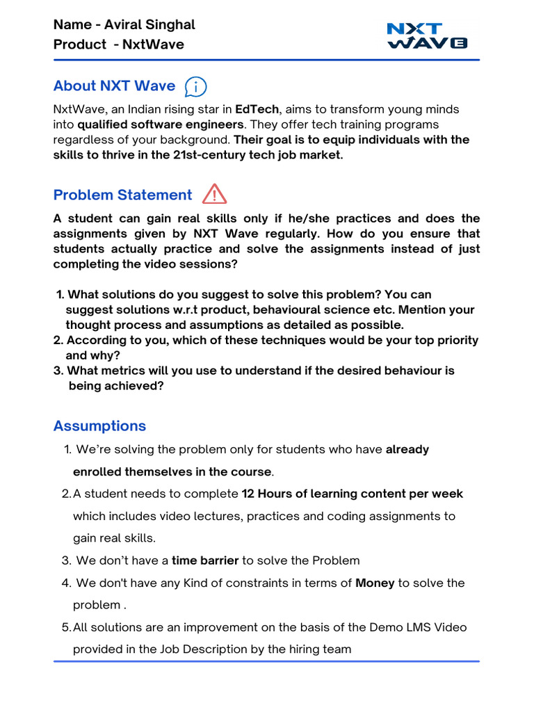 Student Learning Report Pdf