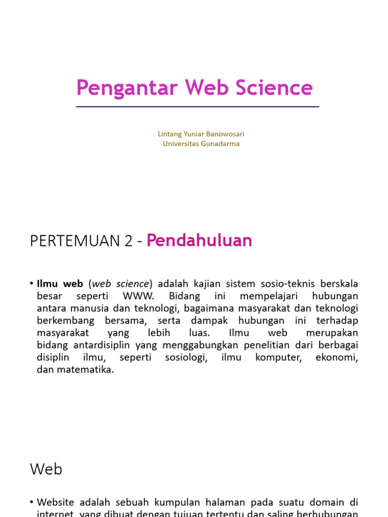 P WEb Science Pertemuan 2 - Pendahuluan | PDF