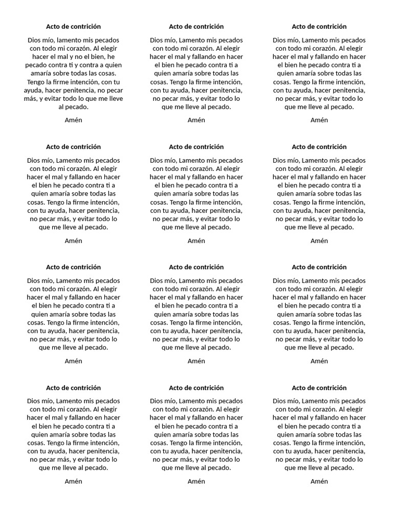 Acto de Contrición | PDF