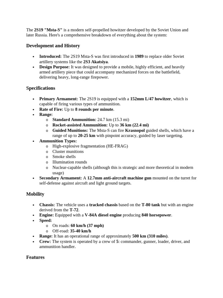 The 2S19 Msta | PDF