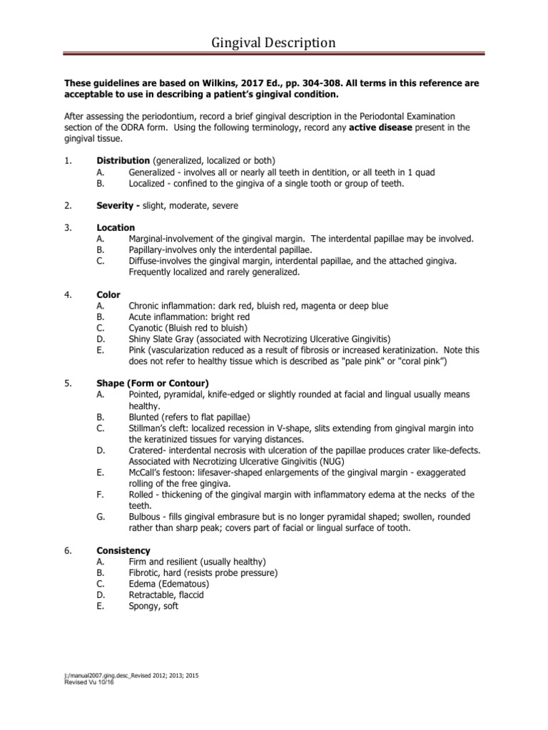 Gingival Description PDF