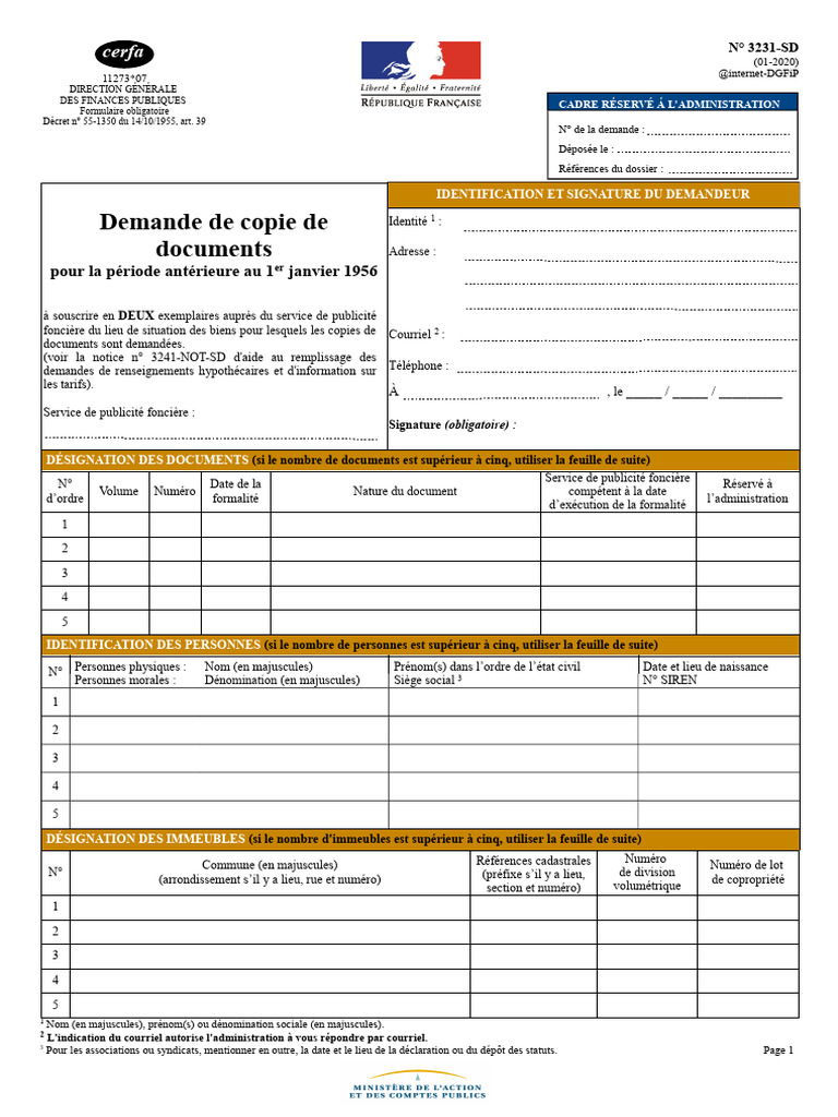 Cerfa 3231 | PDF