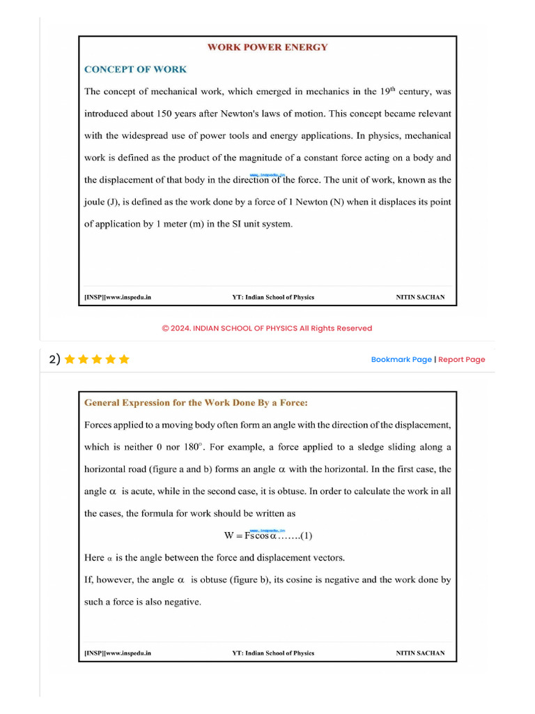 1) Concept of Work | PDF
