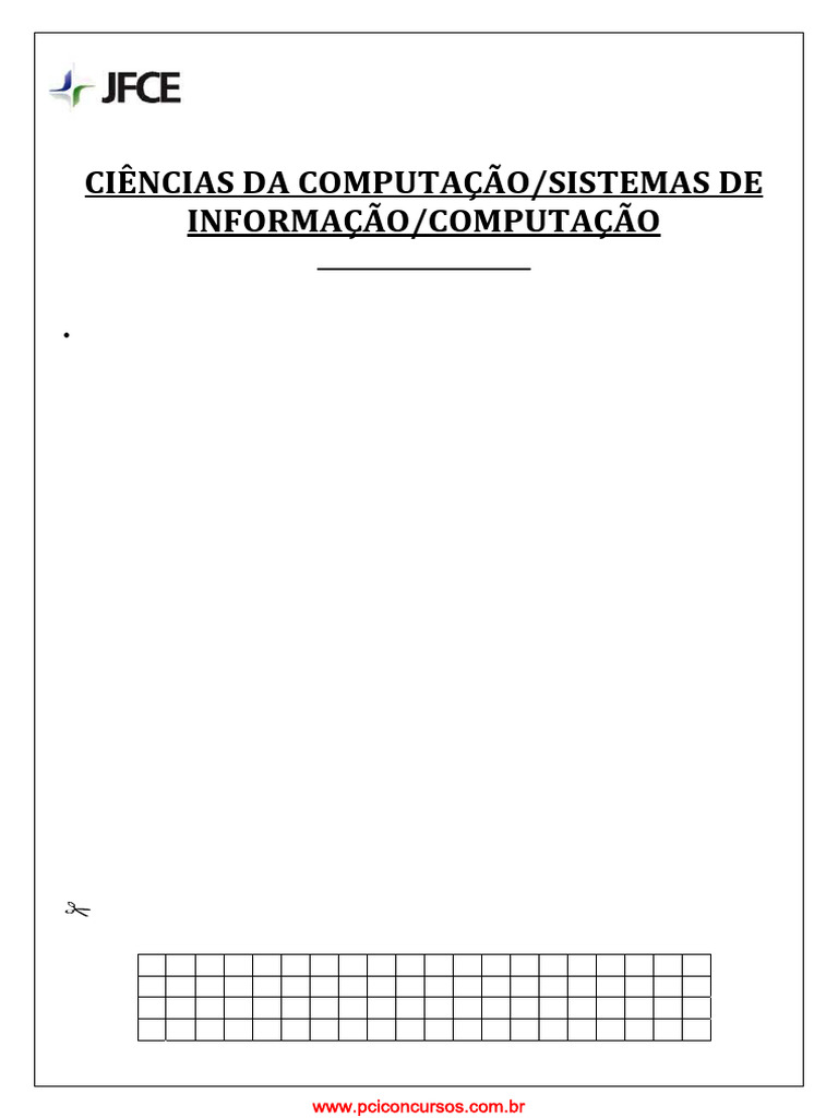 Prova Cienc Computa Sist Inform Computacao | PDF