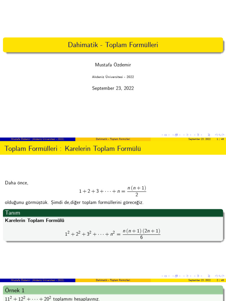 06 Toplamformulleri SN SS | PDF