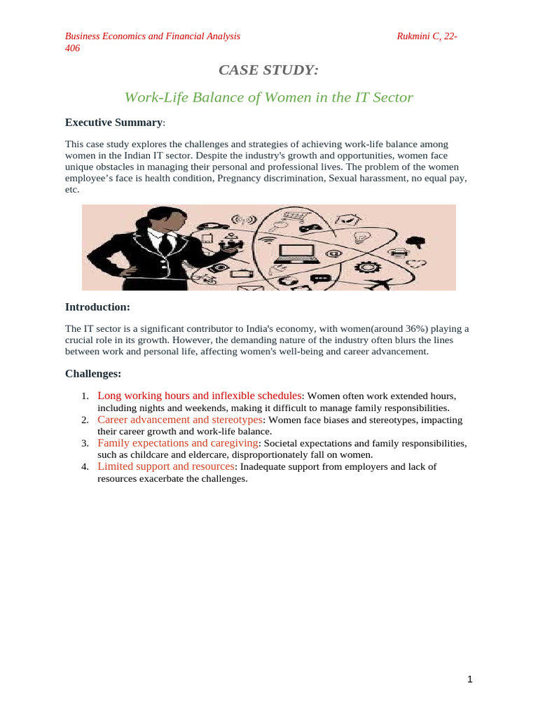 Case Study - Work-Life Balance of Women in The IT Sector | PDF