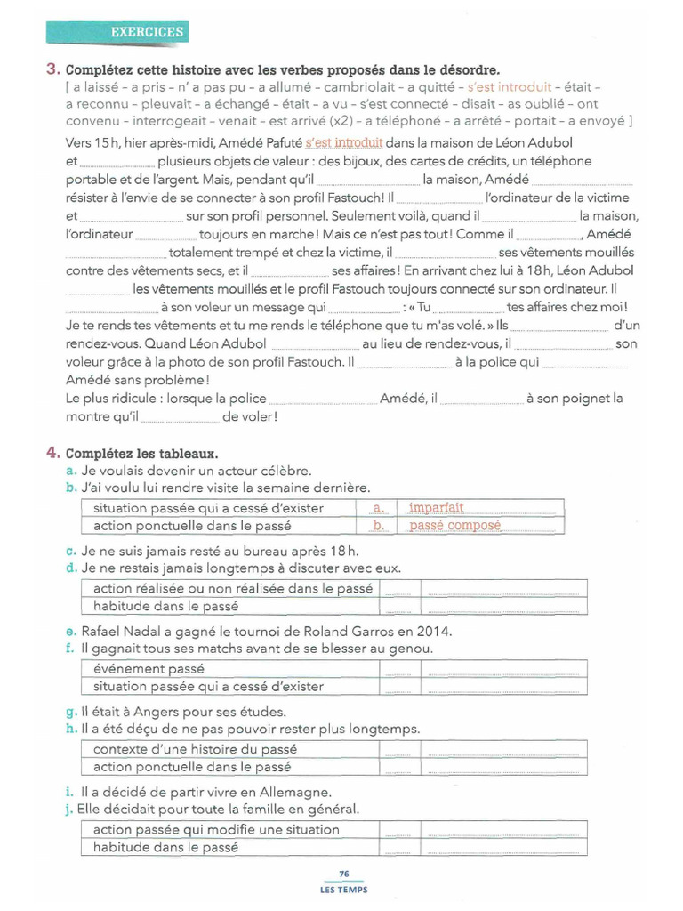 Passé Composé Ex Pdf