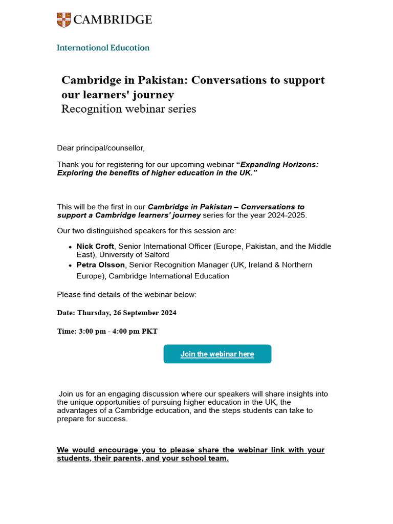 Cambridge A Levels Webinar Pdf