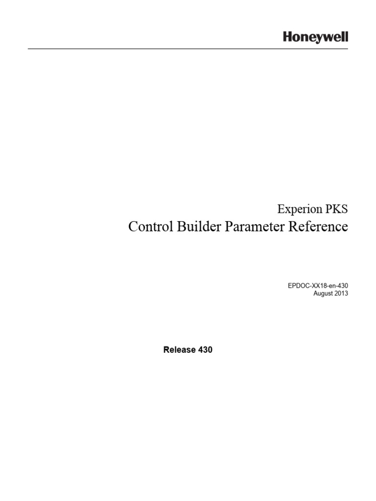 Control Builder Parameter Reference EPDOC-XX18-En-430 | PDF