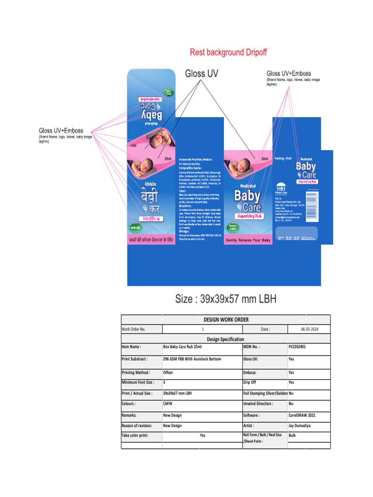 PCC032401 Box Baby Care Rub 25ml | PDF