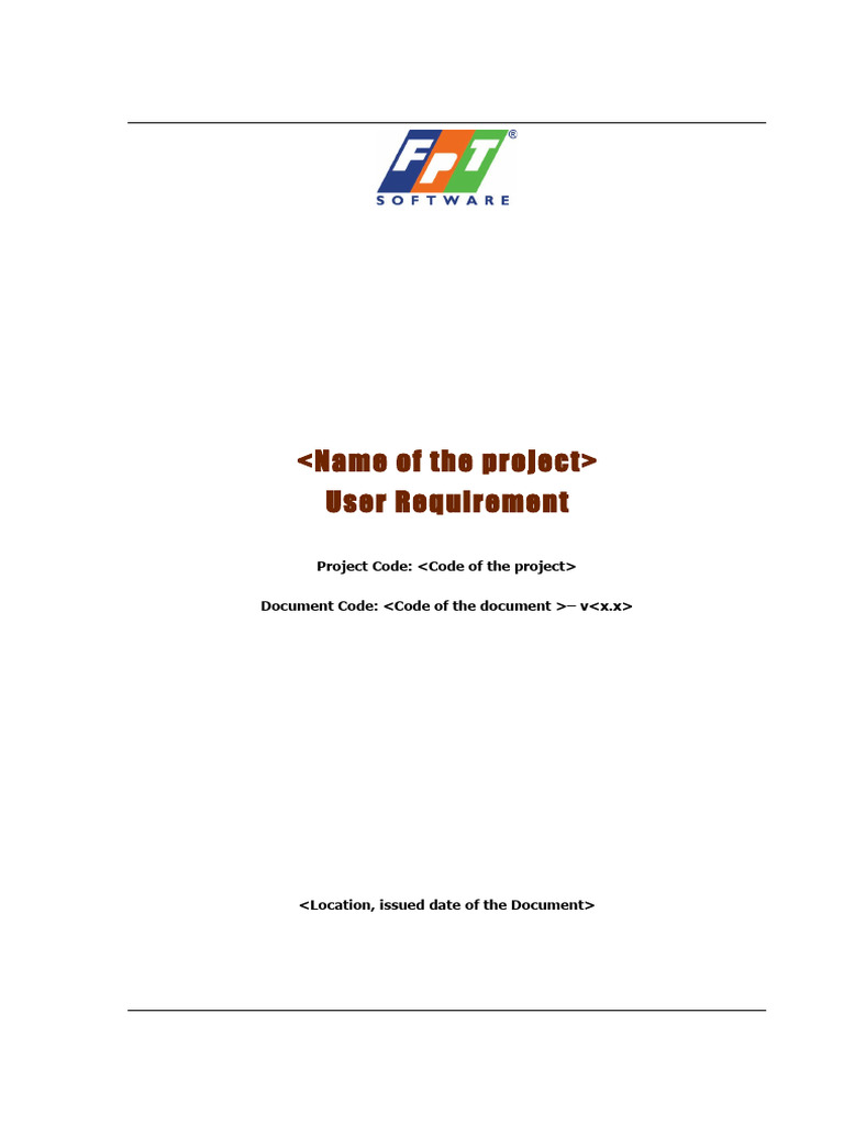 Template - User Requirement Document | PDF