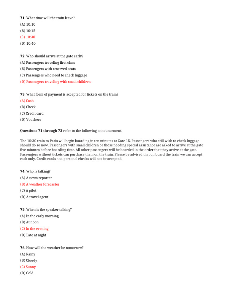 TEST 2 - Part 4 Đáp Án | PDF