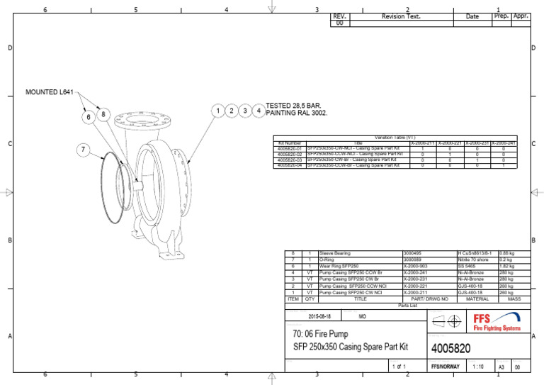 SFP 250x350 Casing Spare Parts List | PDF