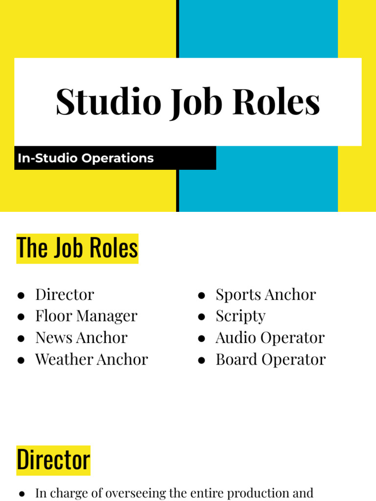 Studio Job Roles | PDF