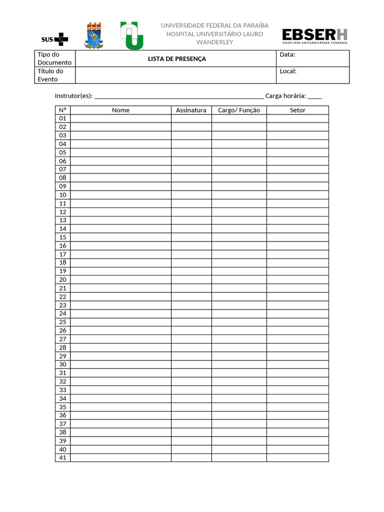 Lista de Presença | PDF