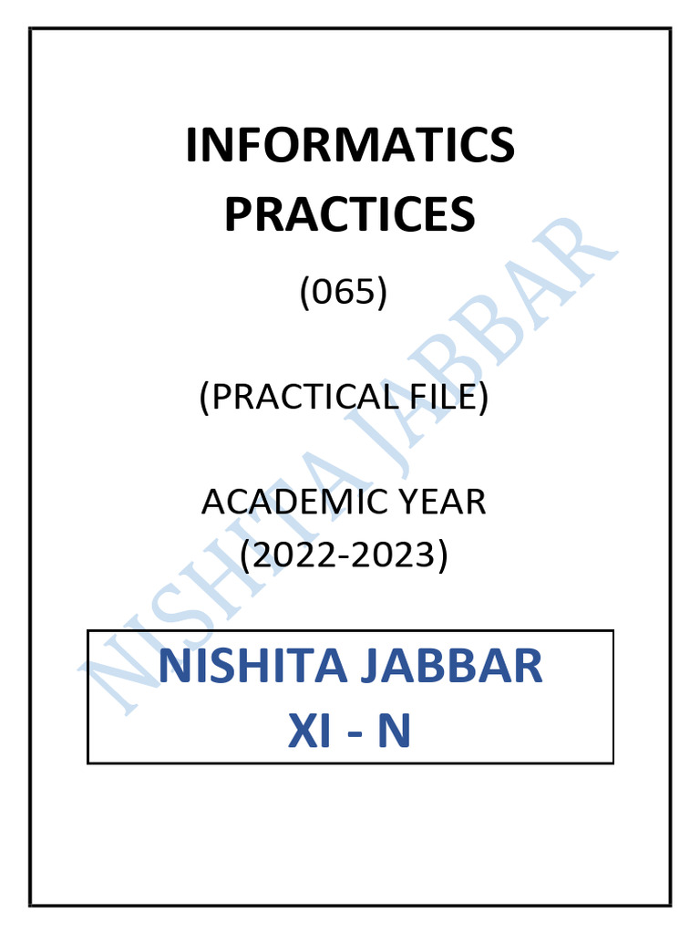 Practical File For I.P Class 11. | PDF