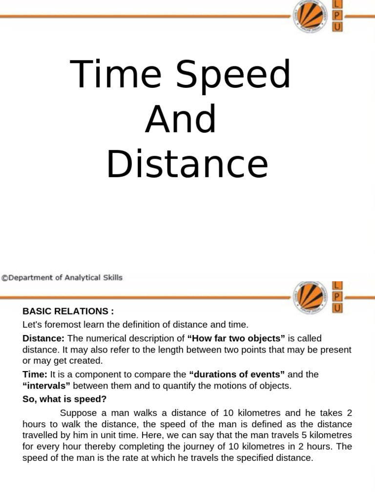 PEA 306 Time Speed Distance | PDF