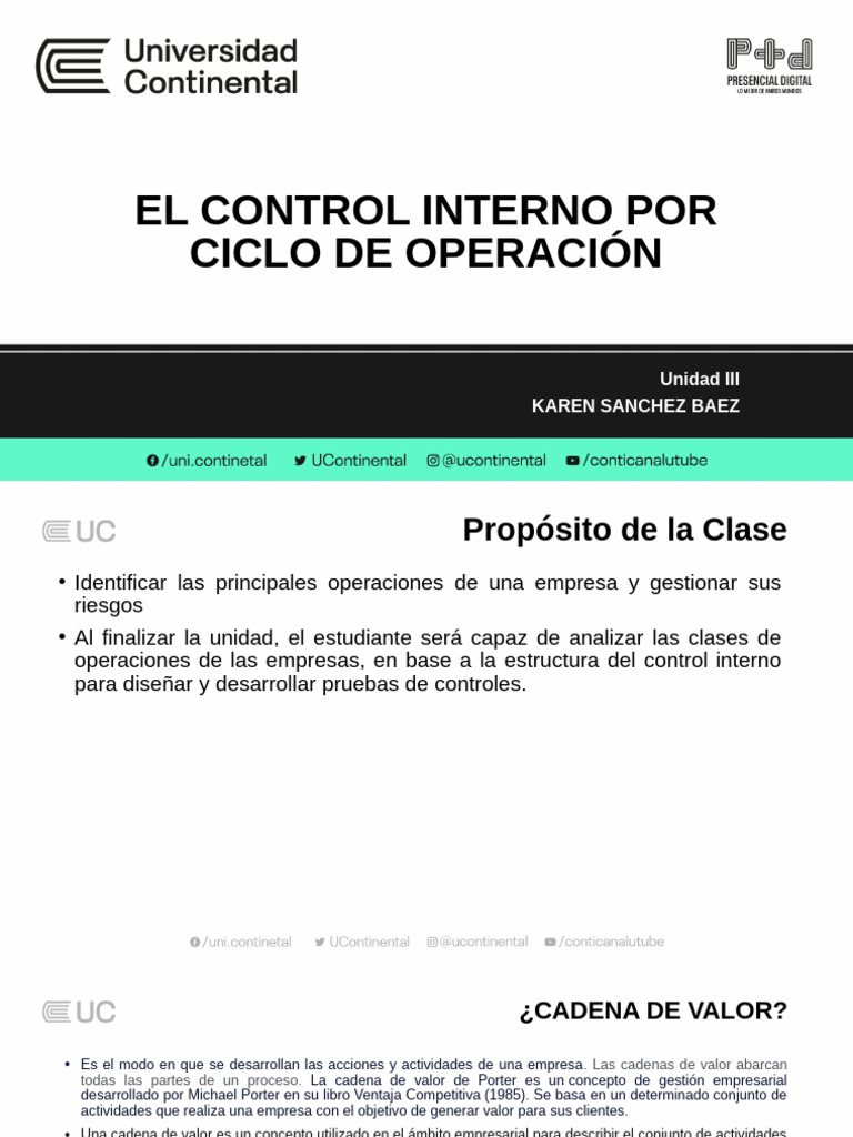 Control Interno en Operaciones Empresariales | PDF | Cadena de valor ...