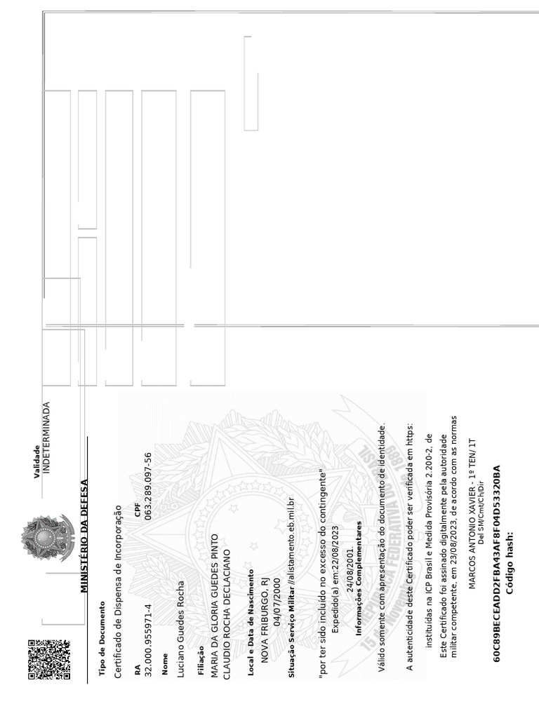 CDI Certificado de Dispensa de Incorporacao Exercito PDF | PDF