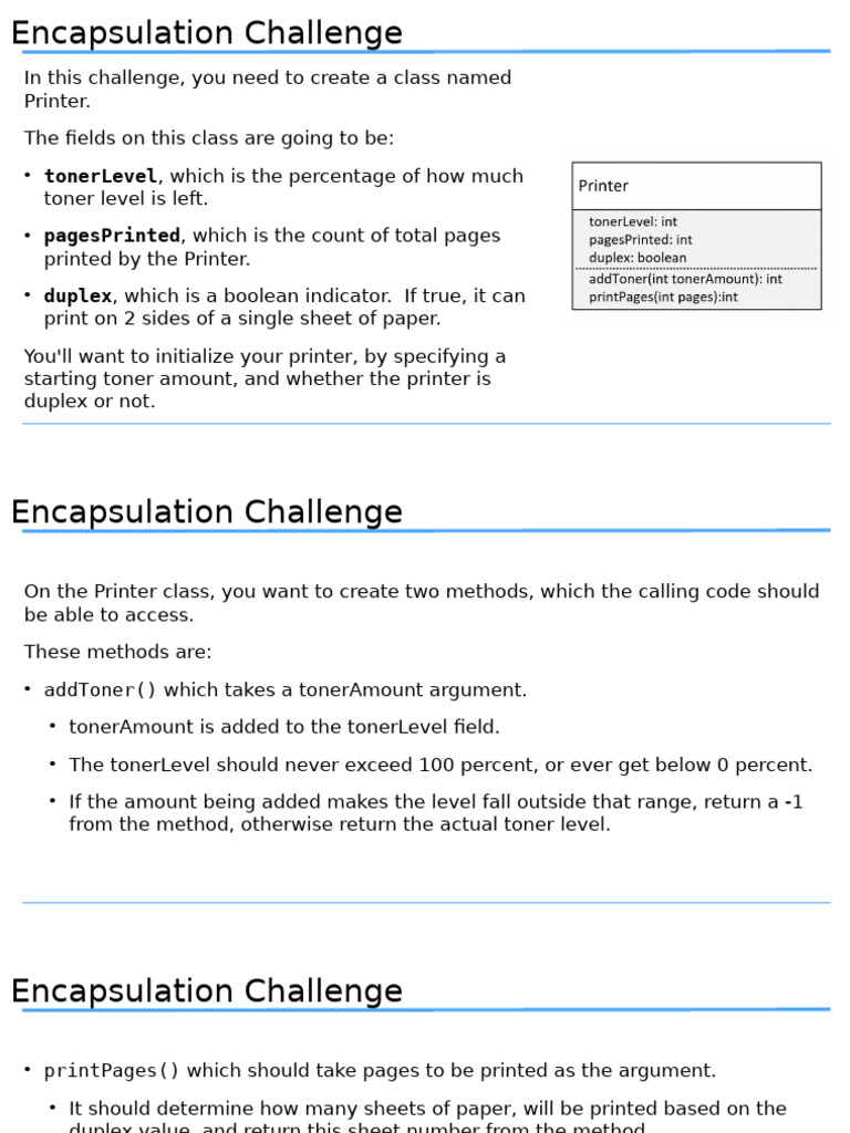 Encapsulation Exercise | PDF