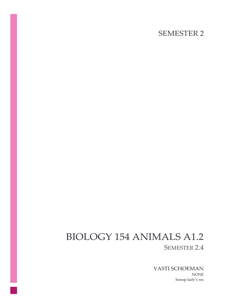Biology 154 A1.2 Animals | PDF | Chemical Synapse | Action Potential