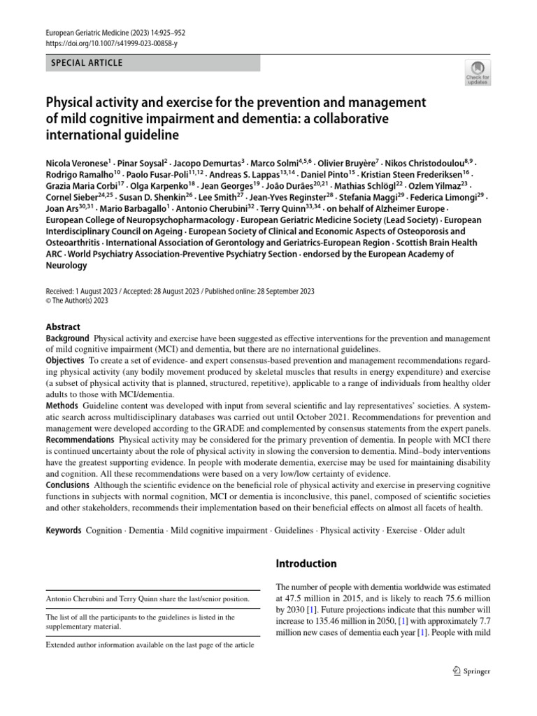 Physical Activity and Exercise For The Prevention and Management of ...