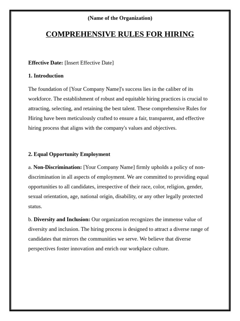 Comprehensive Hiring Rules Guide | PDF | Recruitment | Diversity (Business)