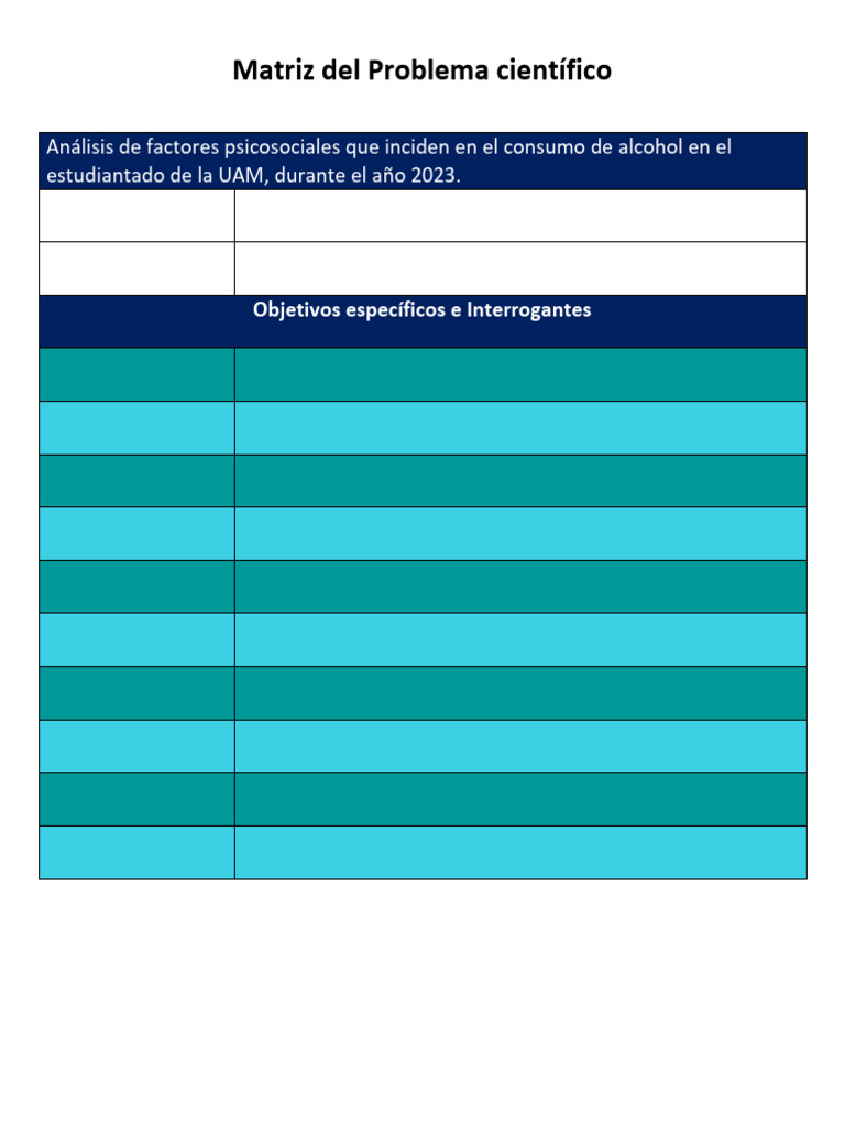 Matriz del problema cient fico pdf
