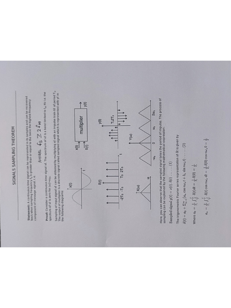 2.1 Sampling Theorem | PDF