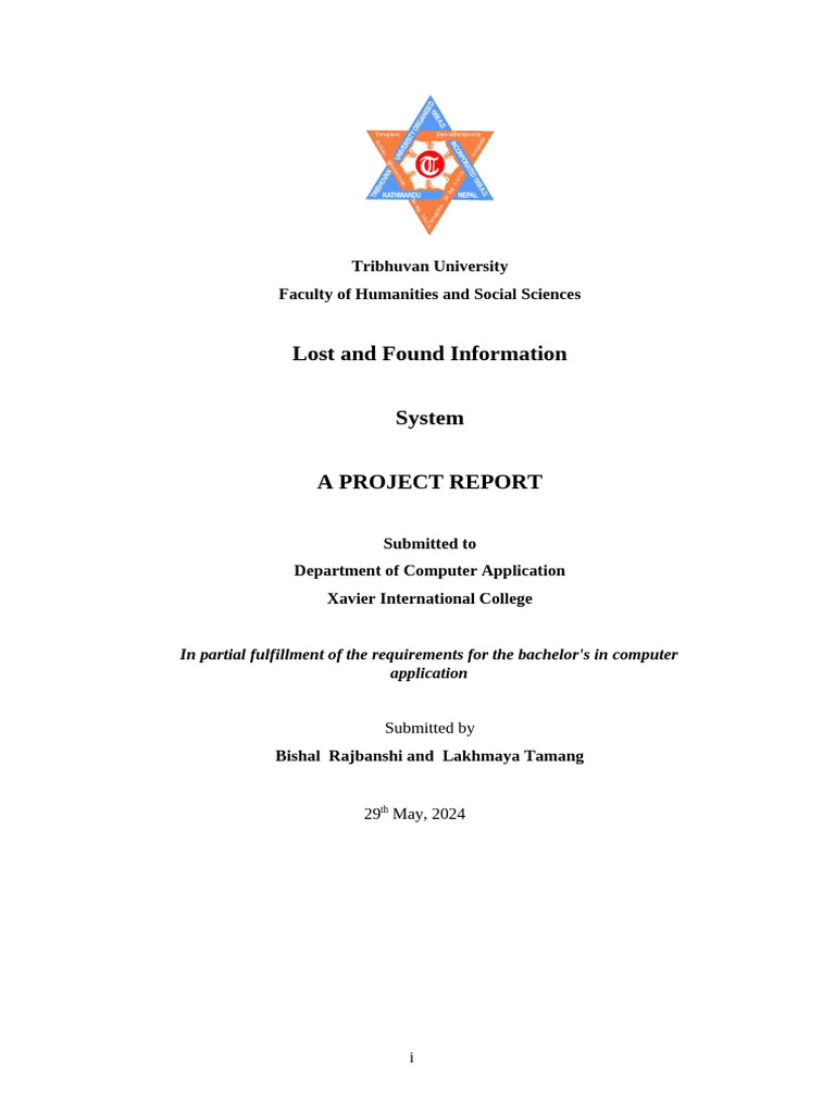 Lostfoundinformationsystem Project | PDF