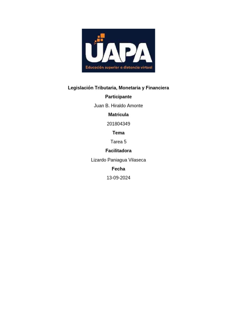 Tarea 5 | PDF | Impuestos | Impuesto al valor agregado