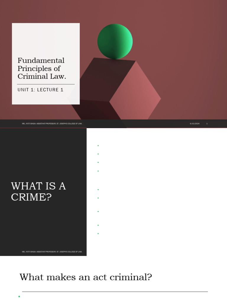 Lecture 1 Fundamental Principles Of Criminal Law Pdf