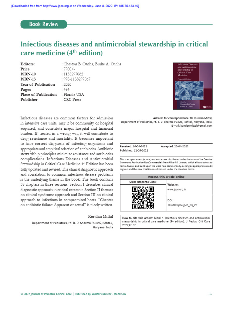 Infectious Diseases and Antimicrobial Stewardship | PDF