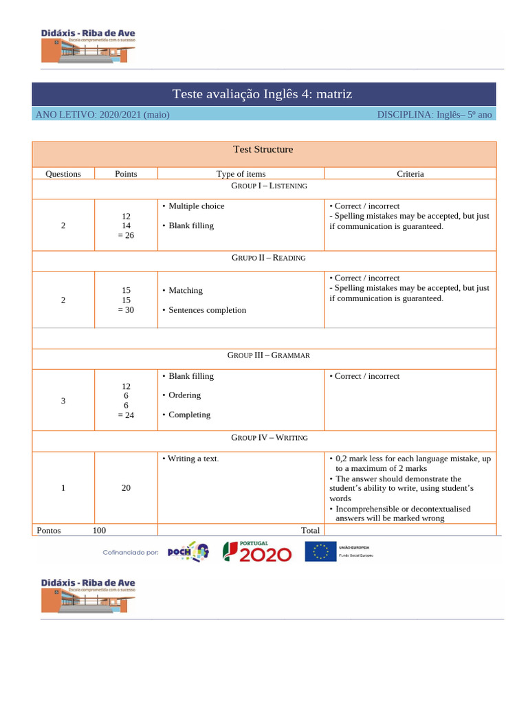 Matriz Teste4 5 ING 20 | PDF
