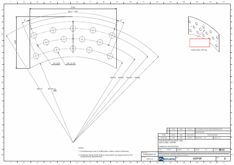 Rev. 2 - False Bottom Inlet Tab - Rubber Lining | PDF