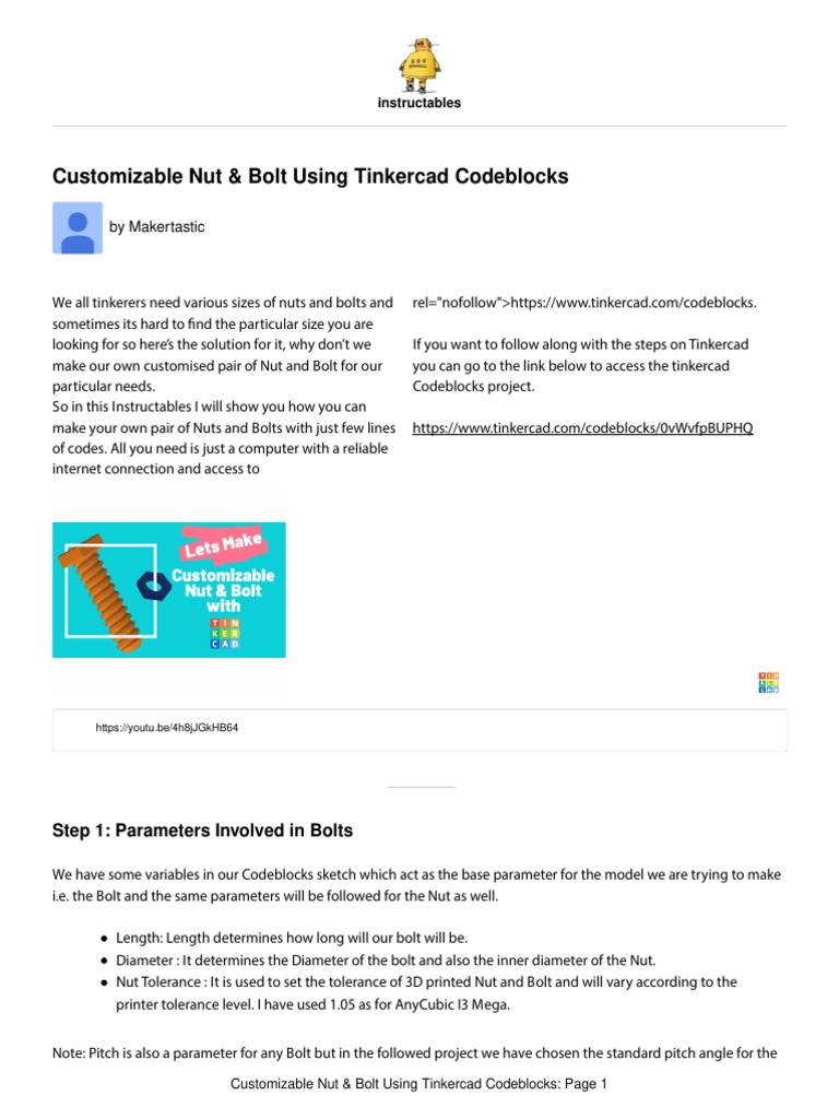 CustomizableNutBoltUsingTinkercadCodeblocks PDF