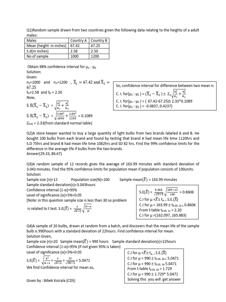 Confidence Intervals and Hypothesis Tests | PDF | Standard Error ...