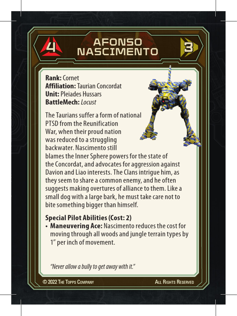 AS Box Set MechWarrior Cards 2022 REV p26 | PDF