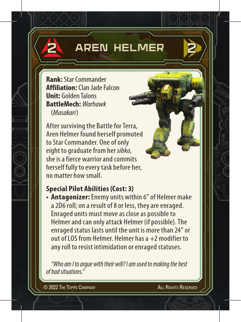 As Box Set MechWarrior Cards ForPrint 6-7a | PDF