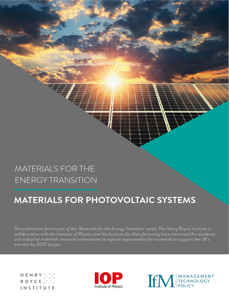 Materials For Photovoltaic Systems Roadmap | PDF