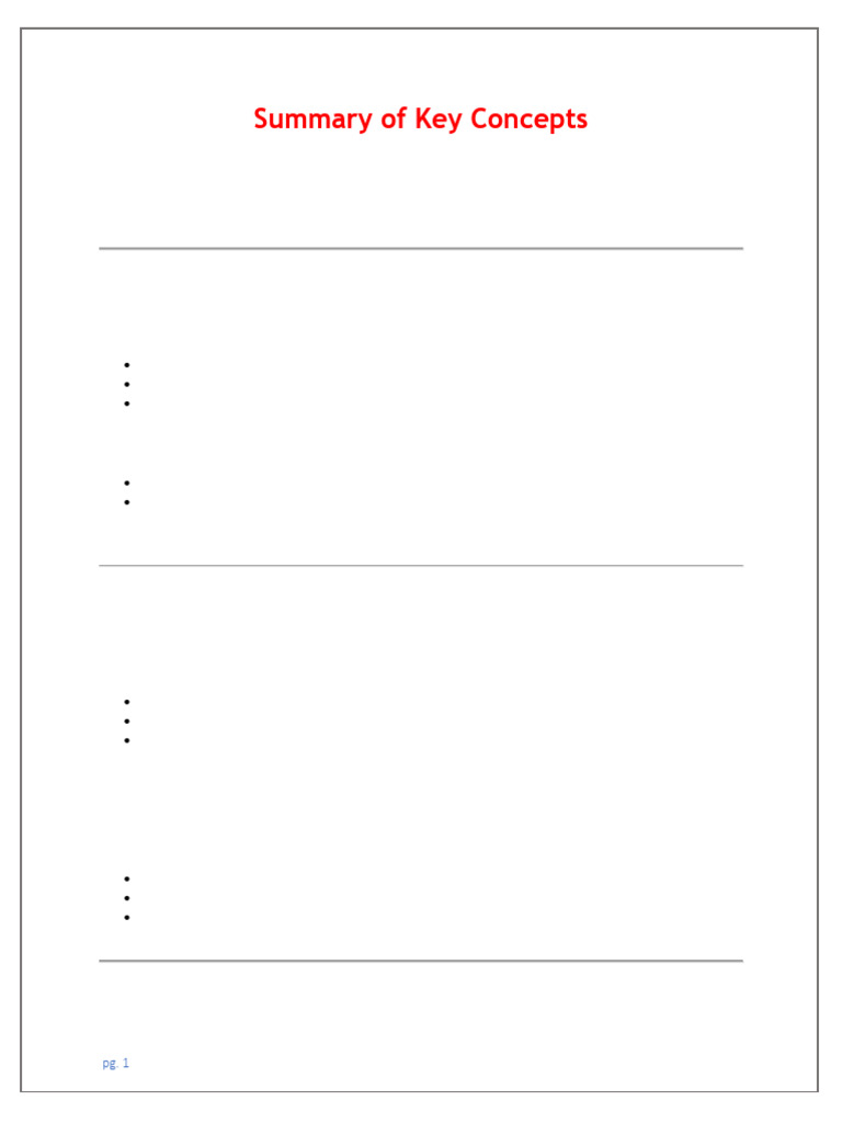 Summary of Key Concepts | PDF