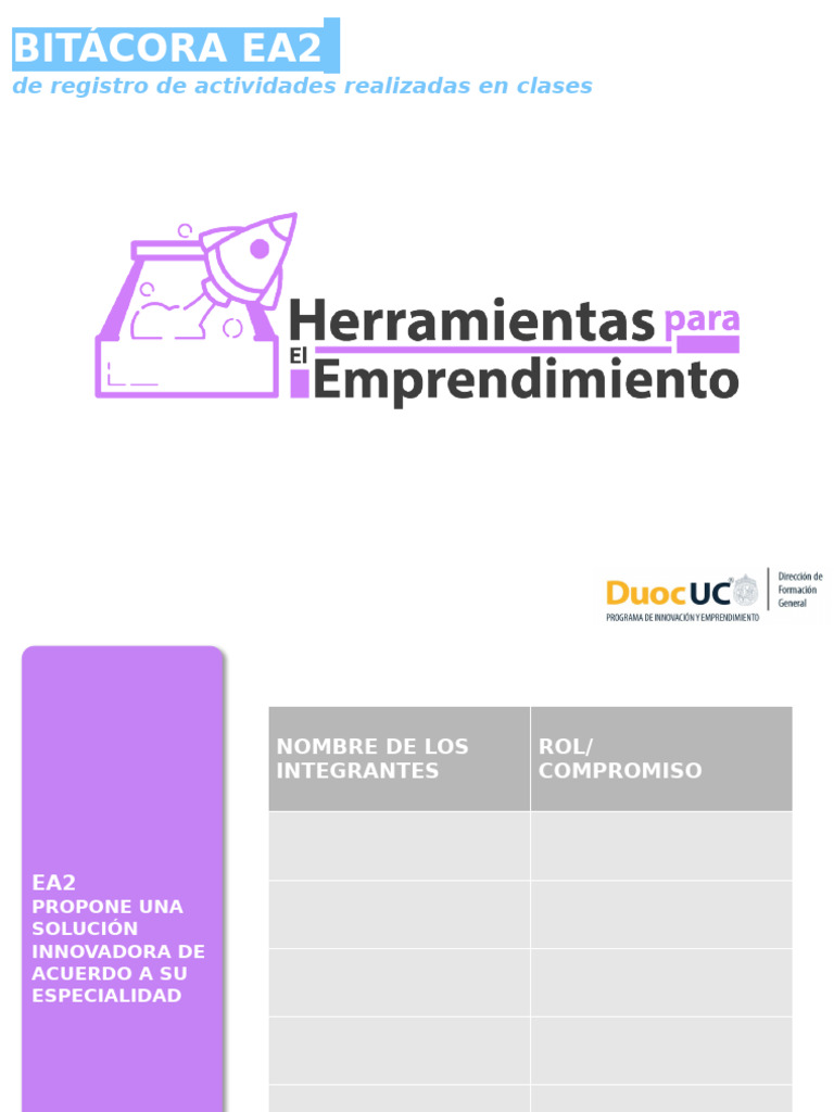 Bitácora EA2 Herramientas para El Emprendimiento | PDF