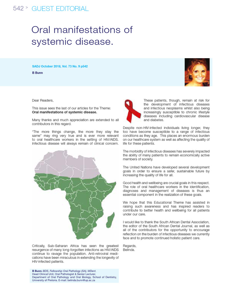 Oral Manifestations of Systemic Disease | PDF