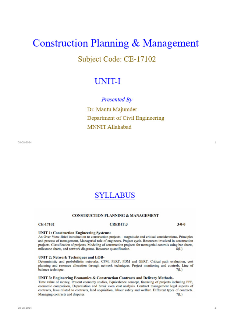CPM - Unit I | PDF