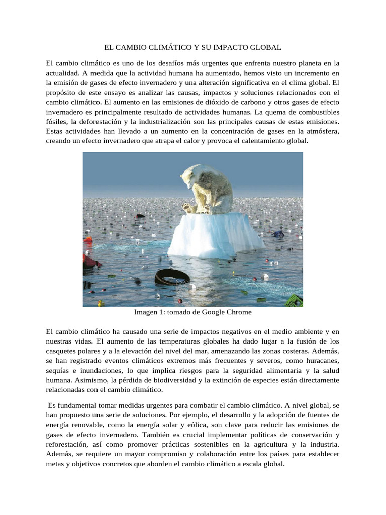 El Cambio Climático y Su Impacto Global en Apa | PDF