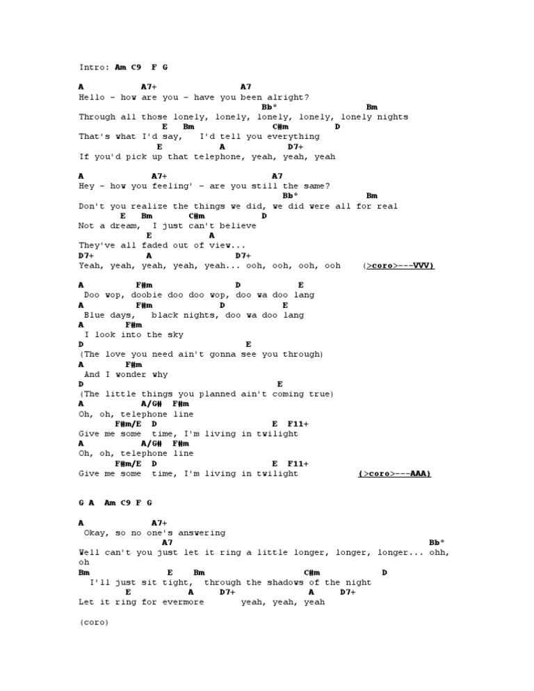 Telephone Line Chords PDF
