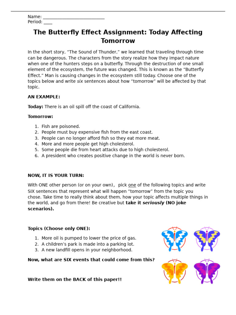 The Butterfly Effect Assignment | PDF