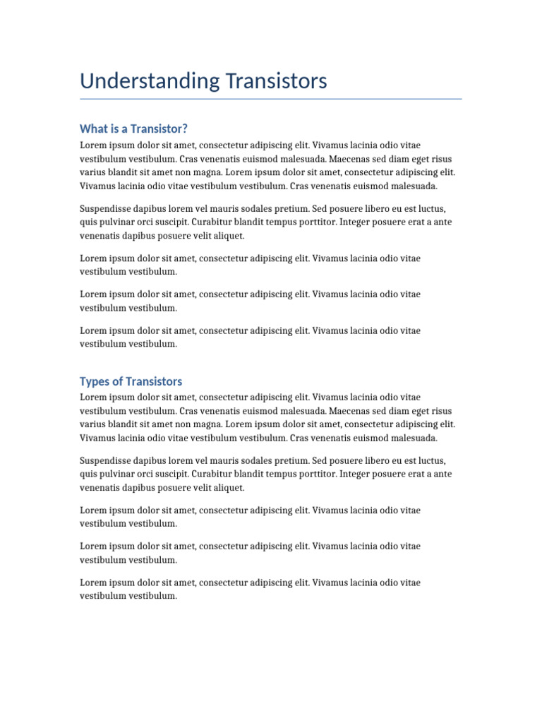 Understanding Transistors | PDF