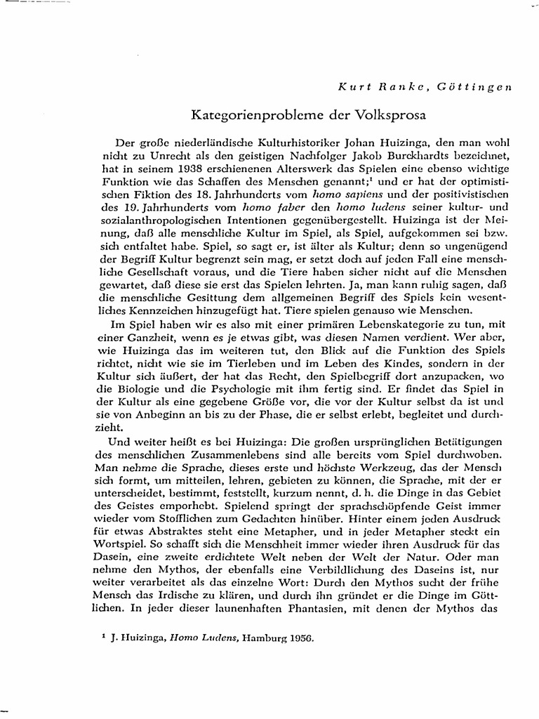 Ranke - Kategorienprobleme Der Volksprosa | PDF