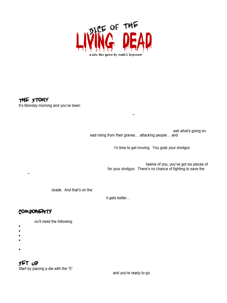 Dice of the Living Dead Rules | PDF